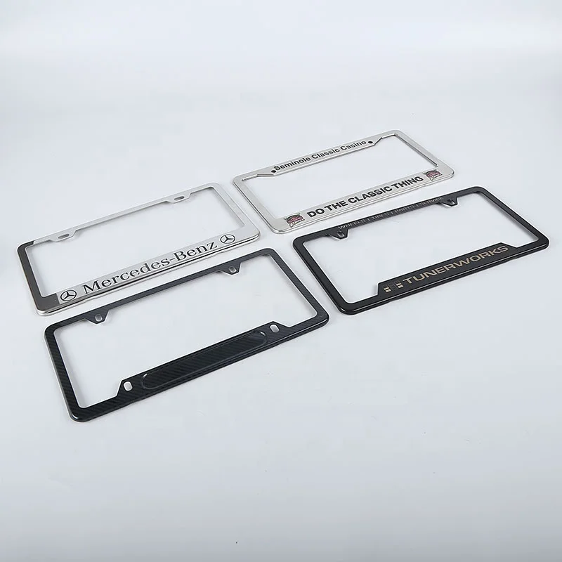 License Plate frame LOGO OEM frame US polished/black powder coating license plate frame