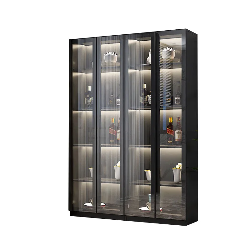 Modern glass door wine cabinet display cabinet with LED light(UL-11N1217)