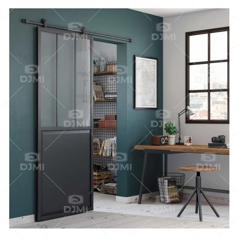 China Top Manufacturer Custom Made High Quality Mirror Barn Door Room Interior Sliding Mirror Door With Side Lights