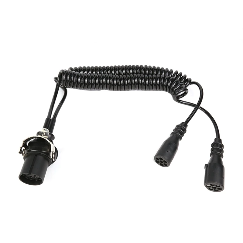 4.5m European Trailer Cable 7pin N Type Spring Wire Coiled Truck Trailer Cable with Plastic Plug
