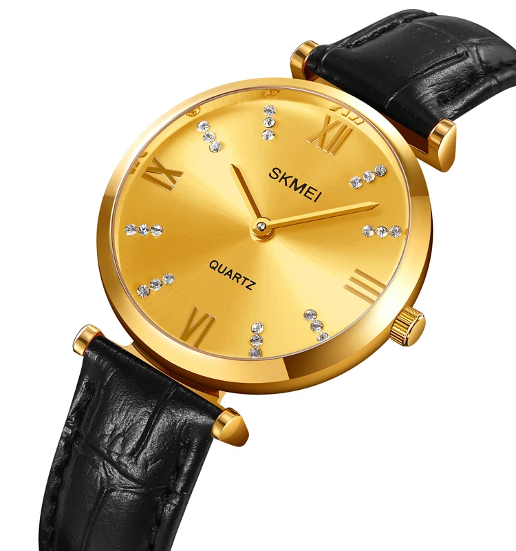 SKMEI 2180 WOMEN QUARTZ WATCH FLIMSY LEATHER STRAP WATERPROOF WATCH