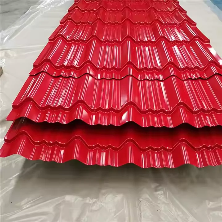 Low Price Fast Delivery 0.5mm thickness Factory Supply Quality PPGI Prefab House RAL Color coated Zinc Galvanized Corrugated Steel sheets roofing tile Free Sample