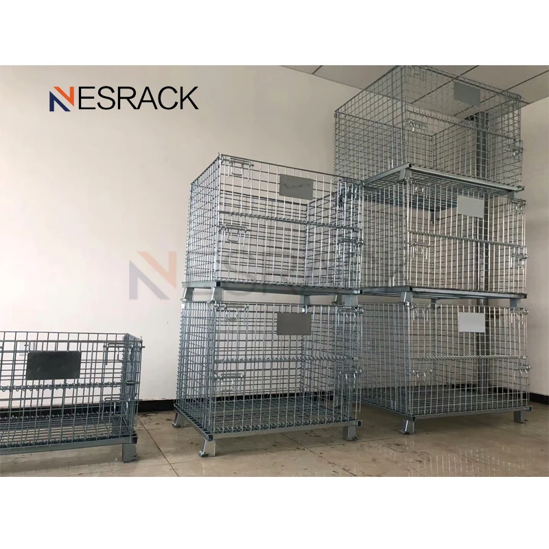 Best selling warehouse stacking wire mesh pallet storage cage