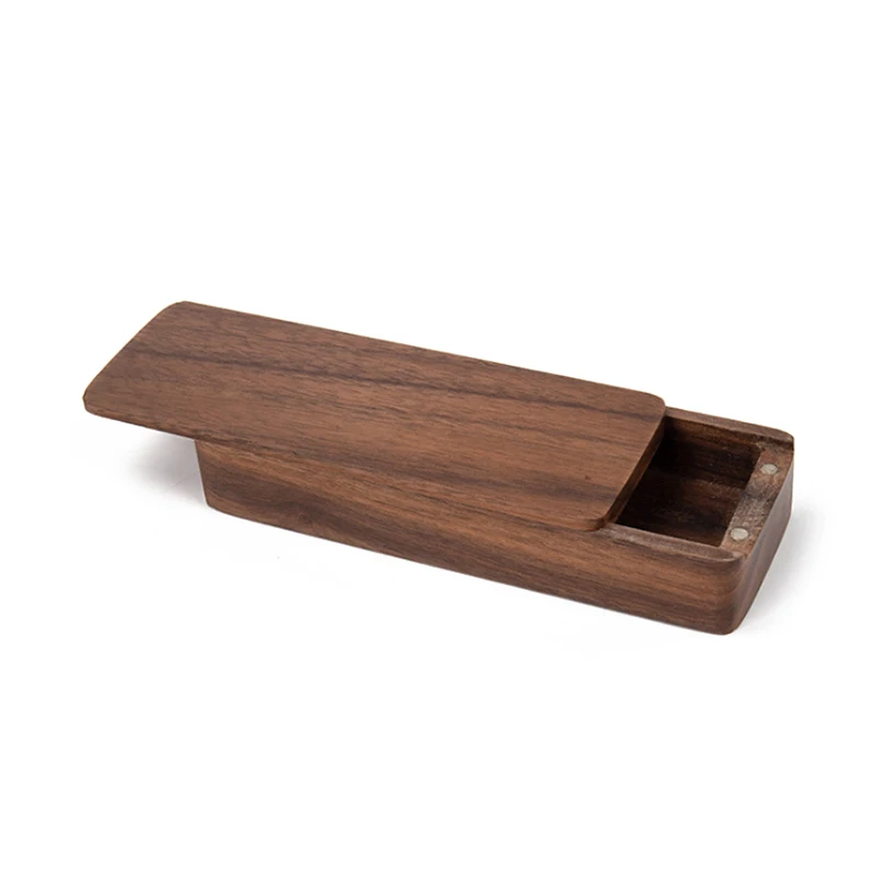 High quality professional walnut wooden gift box with magnet lid wooden tea box