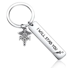 fashion XNG Medical Key Chain Needle Syringe Stethoscope Thermometer Cute key Chain 3d medical keychains