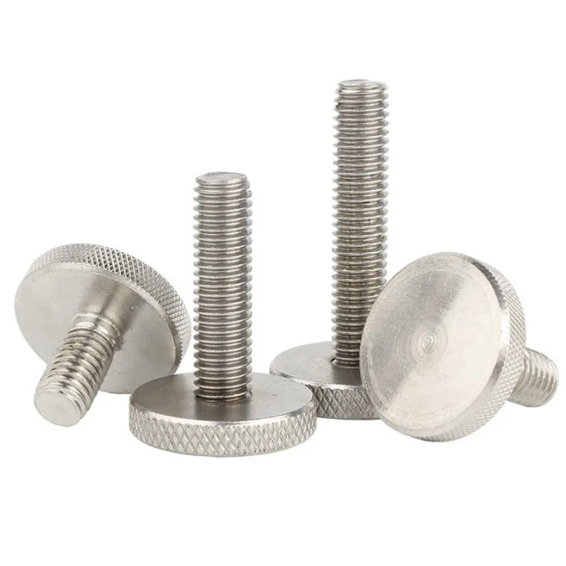 Custom M3 M4 M6 Stainless Steel 304 316 316l Flat Head Knurled Thumb Screws