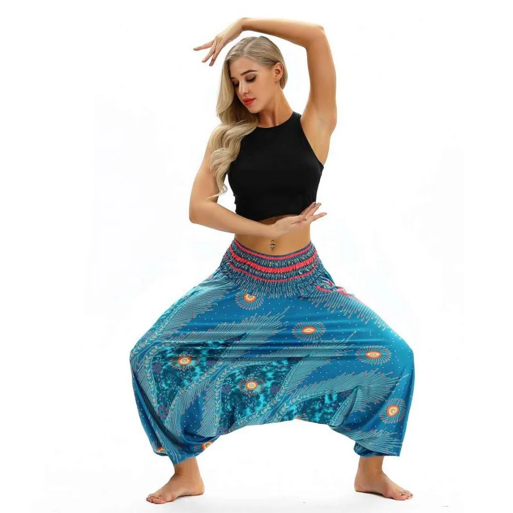 2020 New arrival Thailand yoga pants women High waist casual bloomers quick-dry printed yoga pants