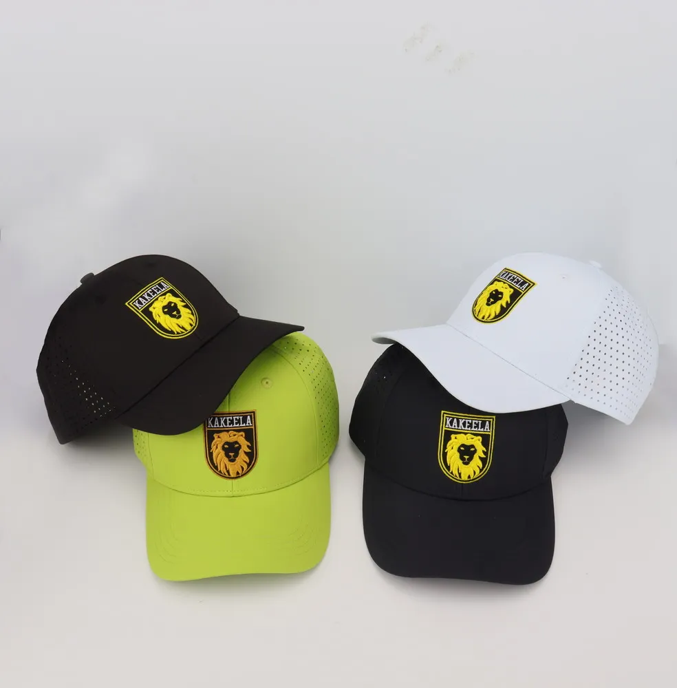 15 days custom logo embroidered adjustable men baseball cap 6 panels laser cut hole snapback performance pickleball hat