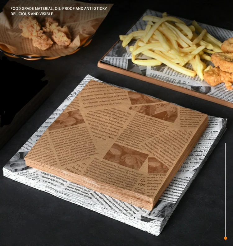 Custom Logo Printing Hamburger Packaging Grease Proof Tissue Paper Sandwich Wrapping Greaseproof Shawarma Food Grade Wax Paper