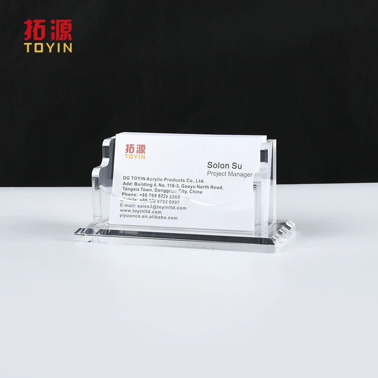 Wholesale Clear Acrylic Business Card Holder display stand for Desk Hold 100 cards