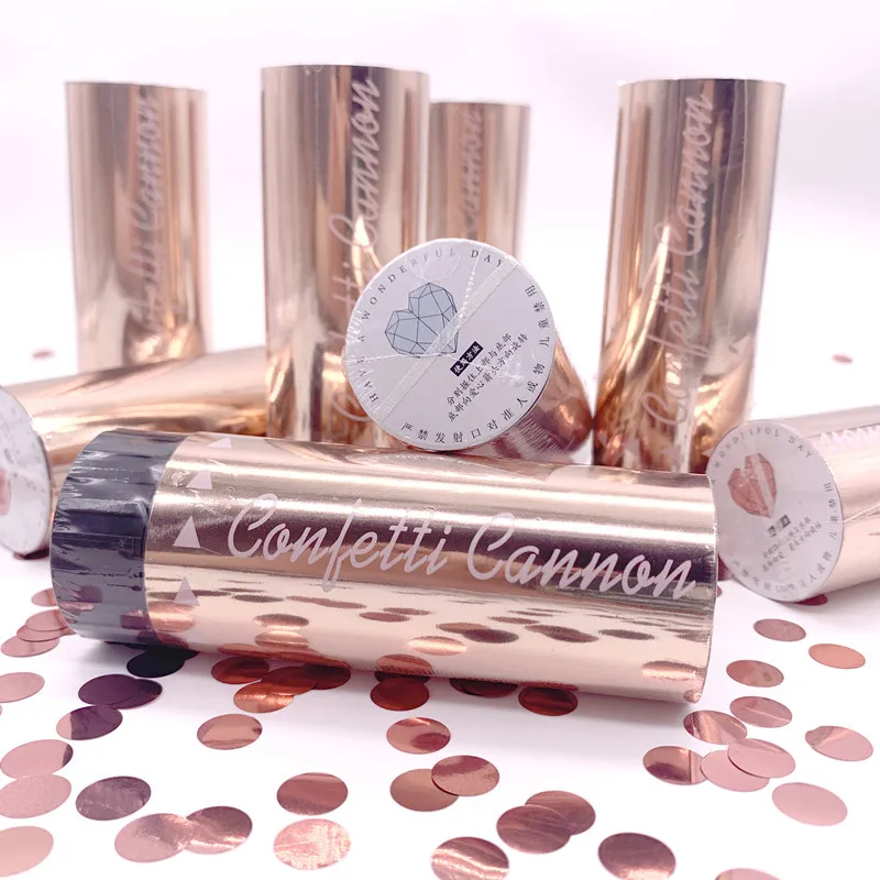 Custom Mini Handheld Confetti Cannon Rose Gold Party Poppers Confetti Cannon