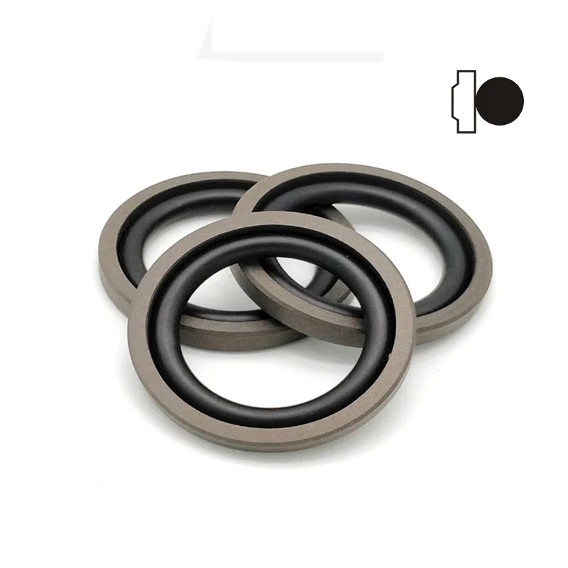 H754 Type 150x129x8.1 Oil Seal Double-acting Composite PTFE Bronze With Pre-loaded O-ring Hydraulic Packing Piston Seal