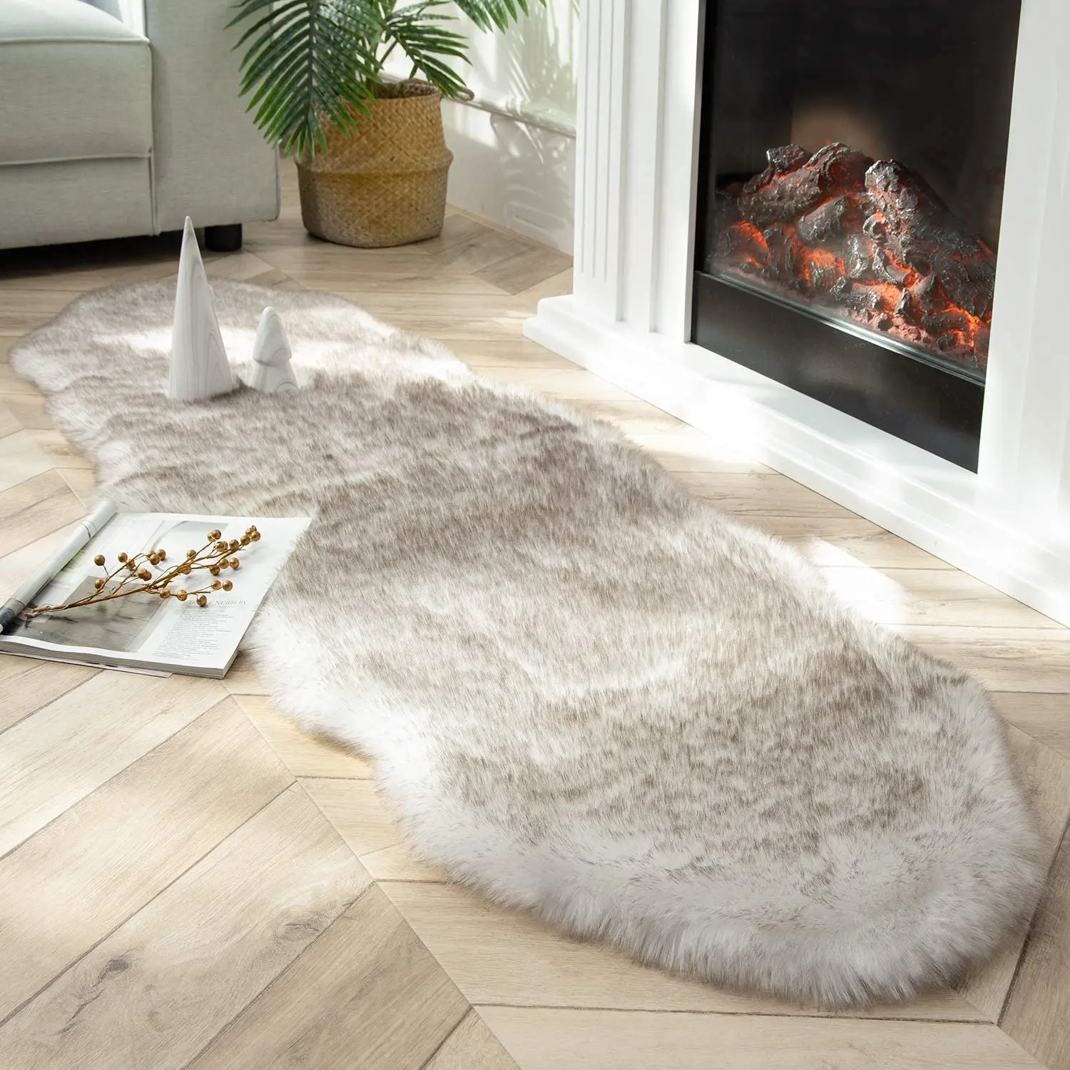 Artificial Fur Rug For Sofa Living Room Plush Area Rug Fluffy Rabbit Fur Carpets