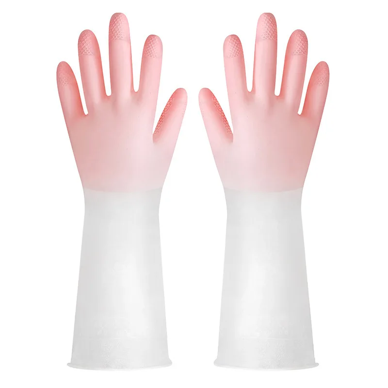 2024 New high quality pvc waterproof laundry cleaning rubber dishwashing gloves Kitchen wholesale household gloves