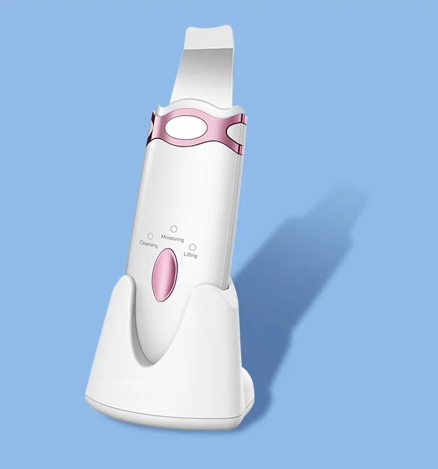 USB Charging Handheld Facial Lifting Ultrasonic Skin Scrubber With EMS Microcurrent Function
