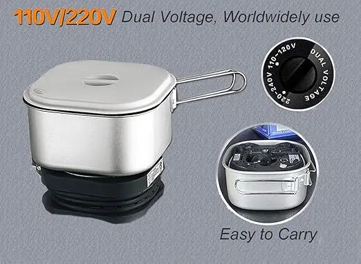 High on Demand Aluminum Dual Voltage 110 220V Cooker 350 W 1.3 L 6 Inches Black from Indian Exporter