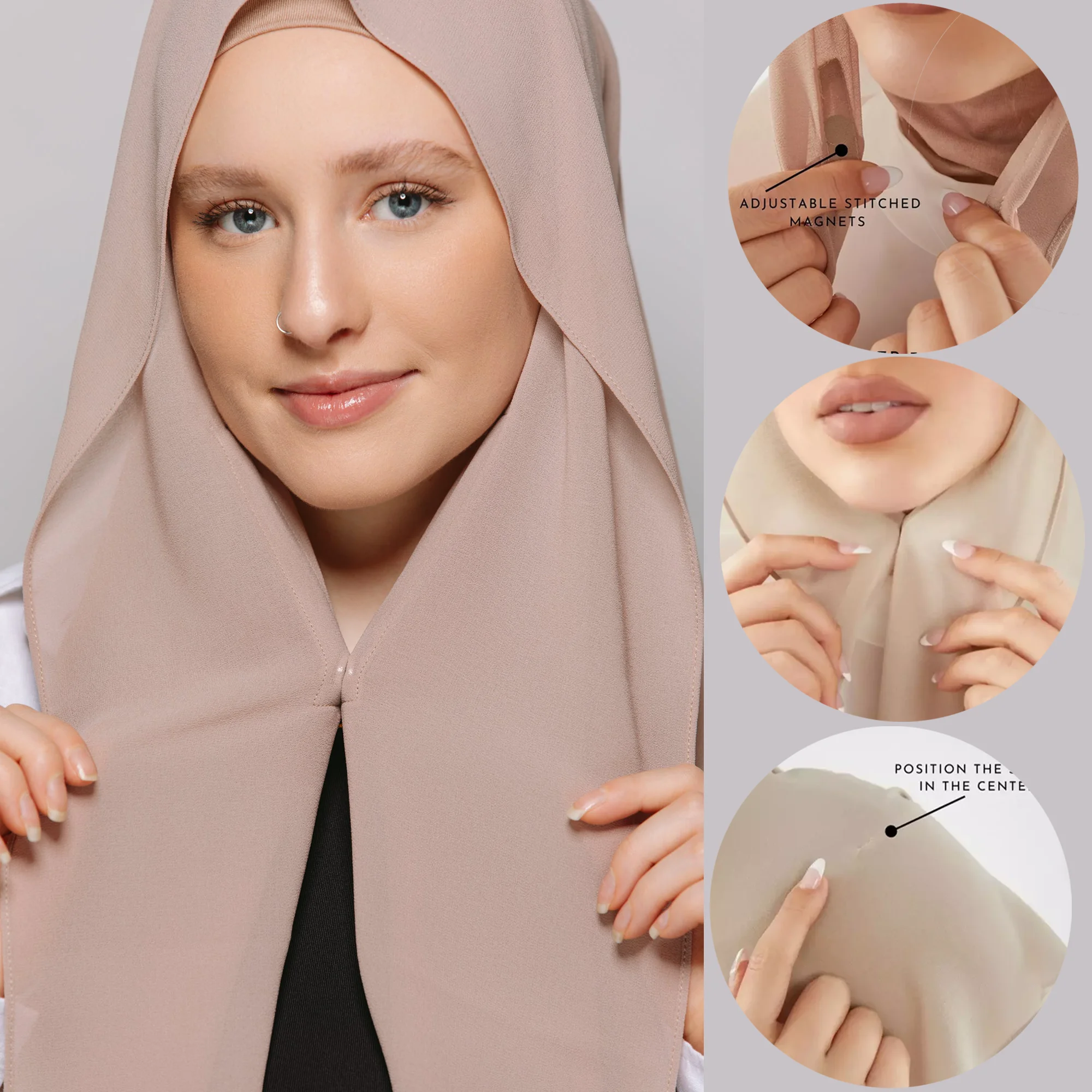 Sharut 2025 NEW Instant Hijab Shawl Wholesale Muslim Women Hijab with Magnet Pins Undercap 3 in 1 Flowy Chiffon Hijab Scarf Set