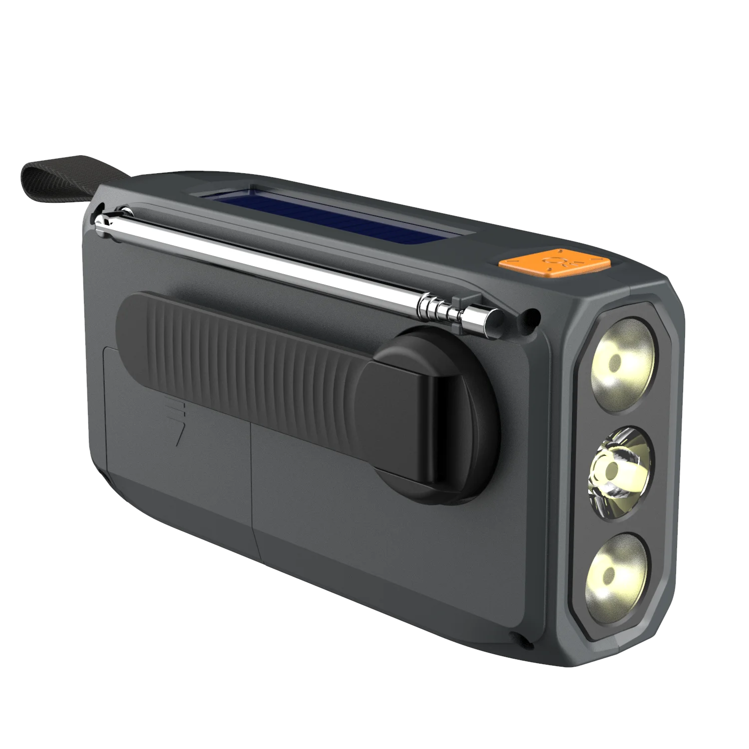 2000mAh Portable Power Bank Smart Phone Charr Emerncy Hand Crank DAB Radio LED Flashlight DAB+/FM Speaker Made Plastic Material