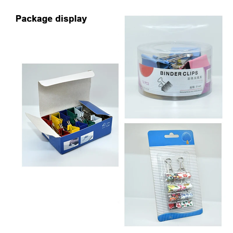 Cute Binder Clips Office Paper Clamps Color Assorted Large Medium Small Long Tail Clip Paper Clip Best Sell Metal Convenient