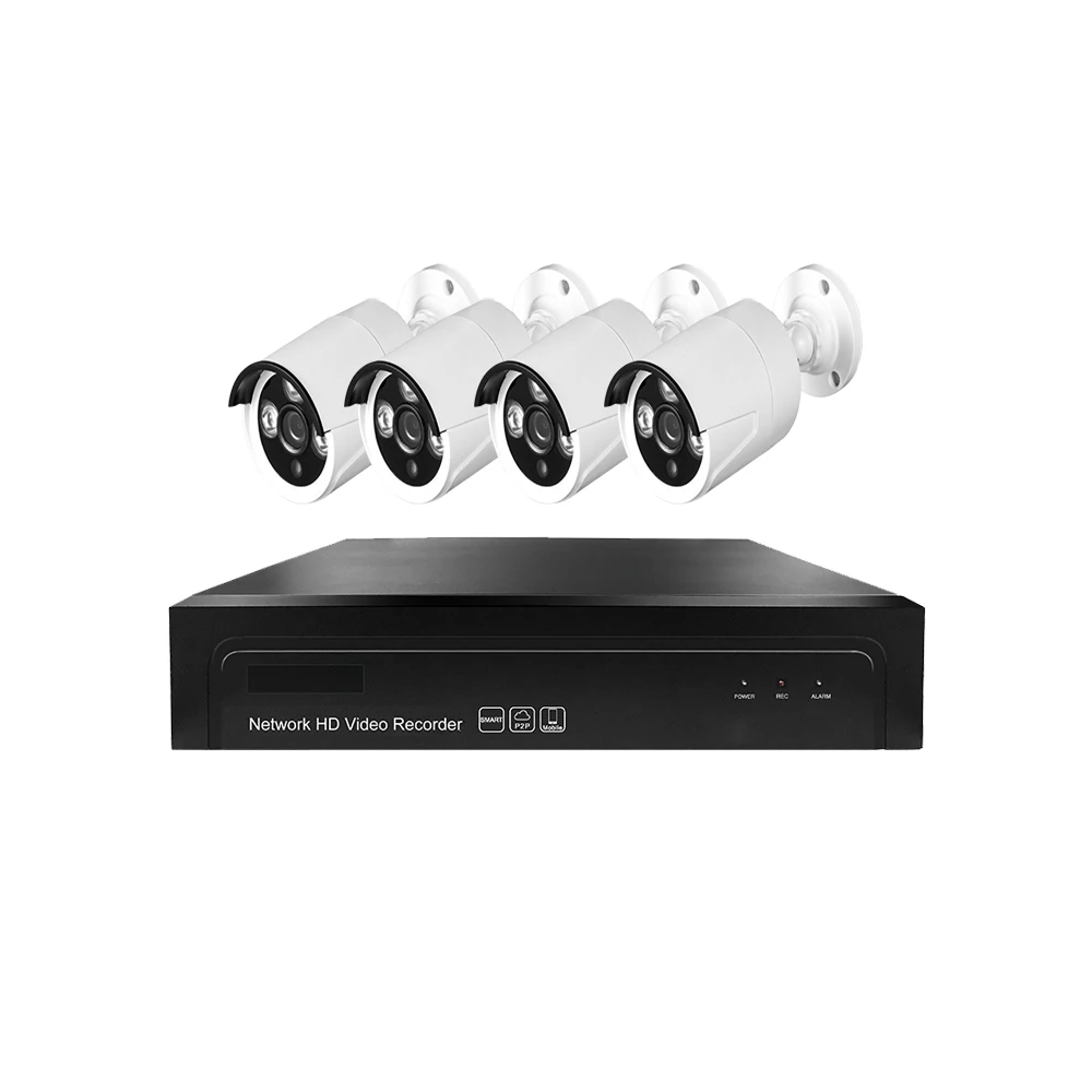 Бестселлер OEM ODM H.265 5MP 4ch Интеллектуальный анализ plug and play наружный POE nvr комплект