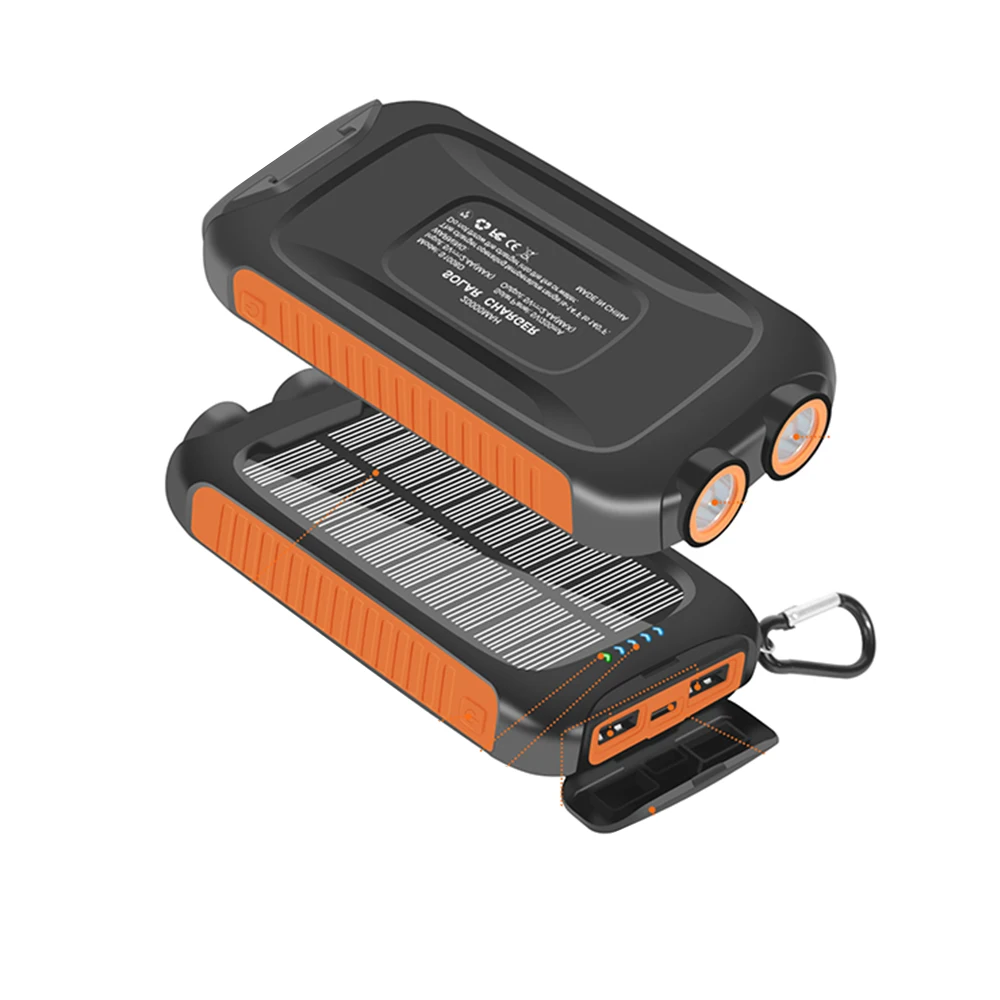New Hot-Selling 20000mah Solar Power Bank IP65 Waterproof Electronics Travel Solar Power Bank For Mobile Phone Multiple Devices