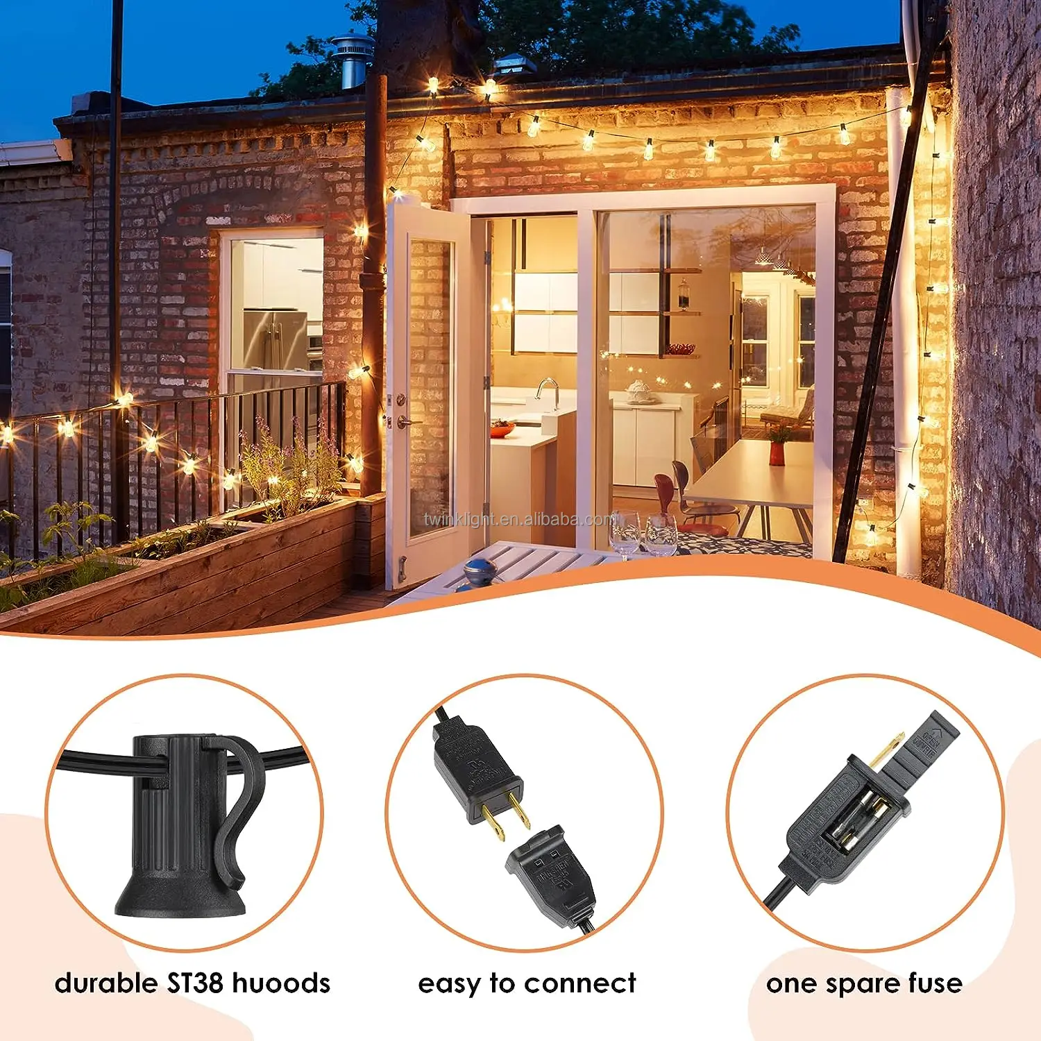 Christmas Decorative Solar Led Lights String Bulbs Outdoor Camping Garden Waterproof String Lights