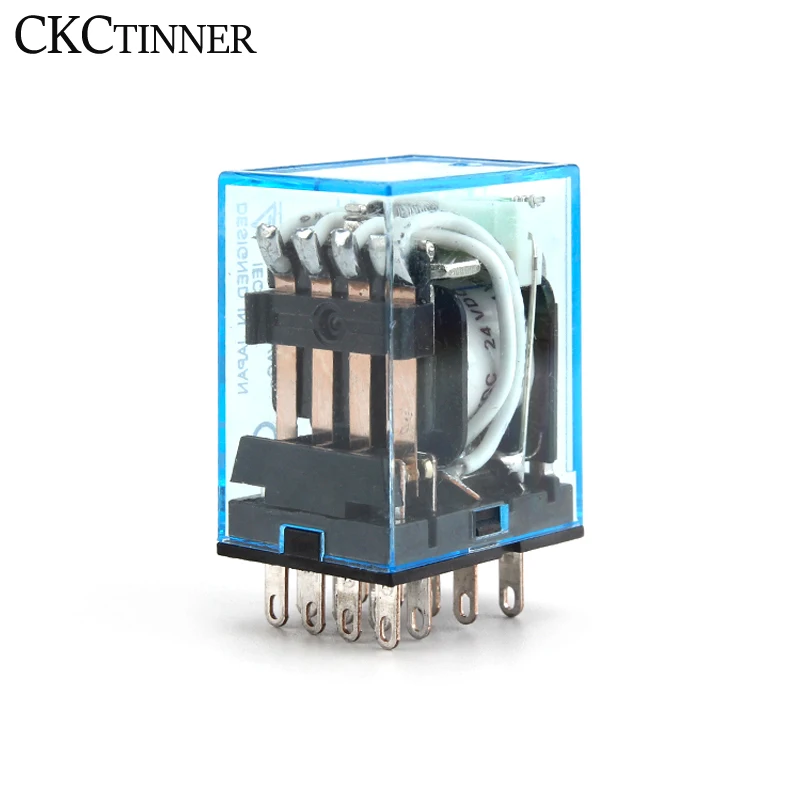 Intermediate Relay HH54P MY4NJ Micro Small Electromagnetic Relay AC/DC 12V 24V AC110V 220V 380V With 14 pins Socket base PYF14A