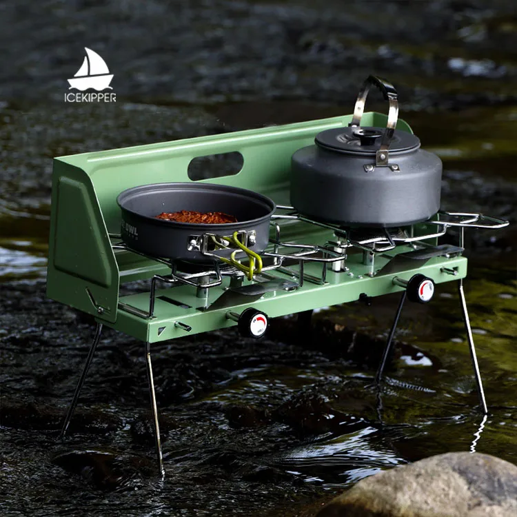 multi fuel camping stove portable outdoor hiking picnic windproof gas Propane Butane  folding  integrated camping gas stove