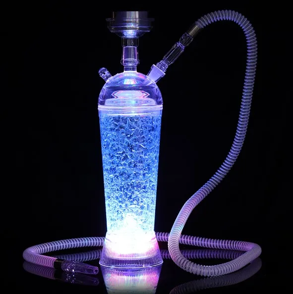 Portable Fancy Travel Shisha Cups Set Custom Car Portable Nargile Acrylic Shisha Hookah Cup With Led Light