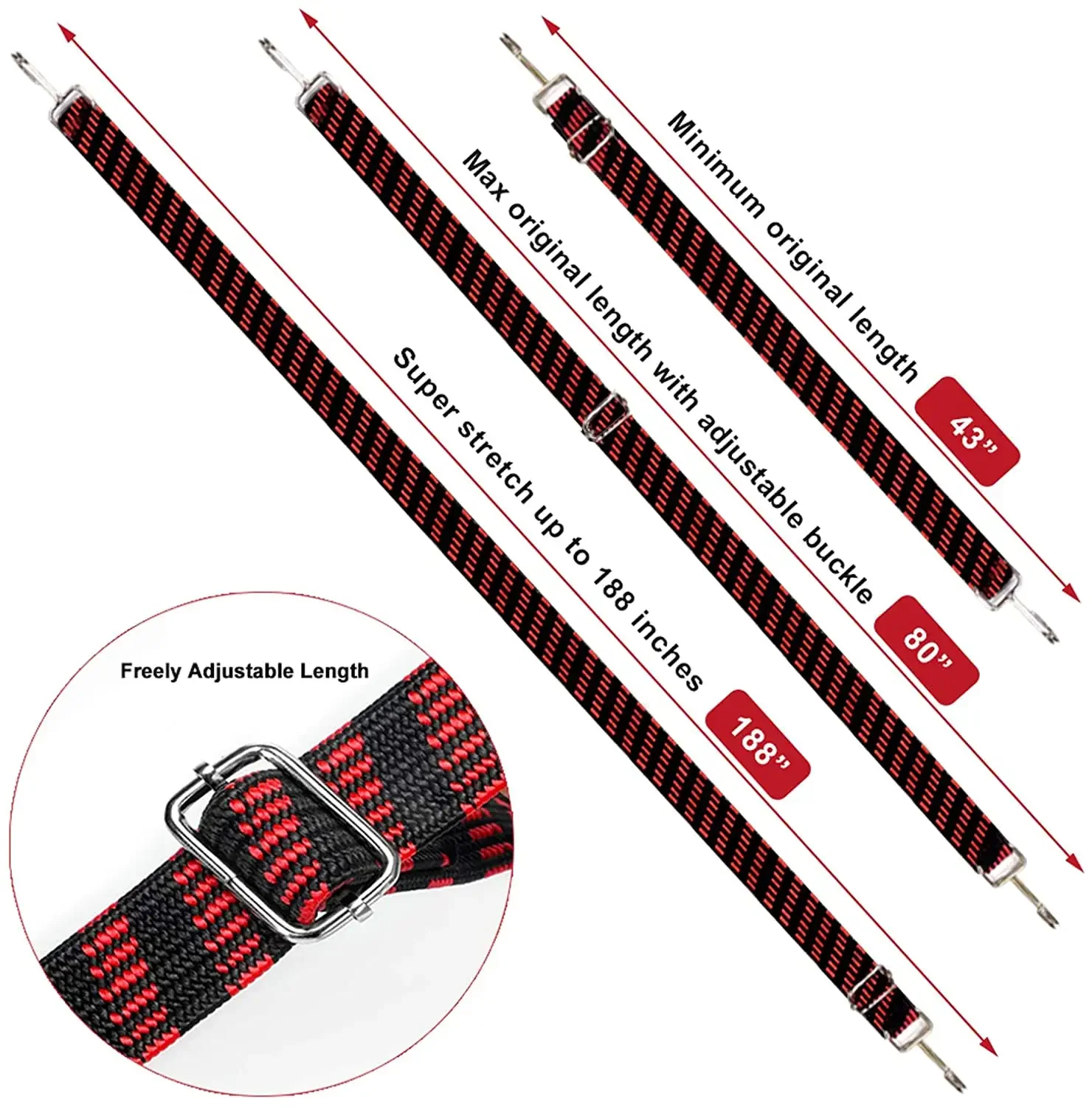 High Quality Adjustment Length Elastic Rubber Luggage Rope With Hooks Bungee Cords