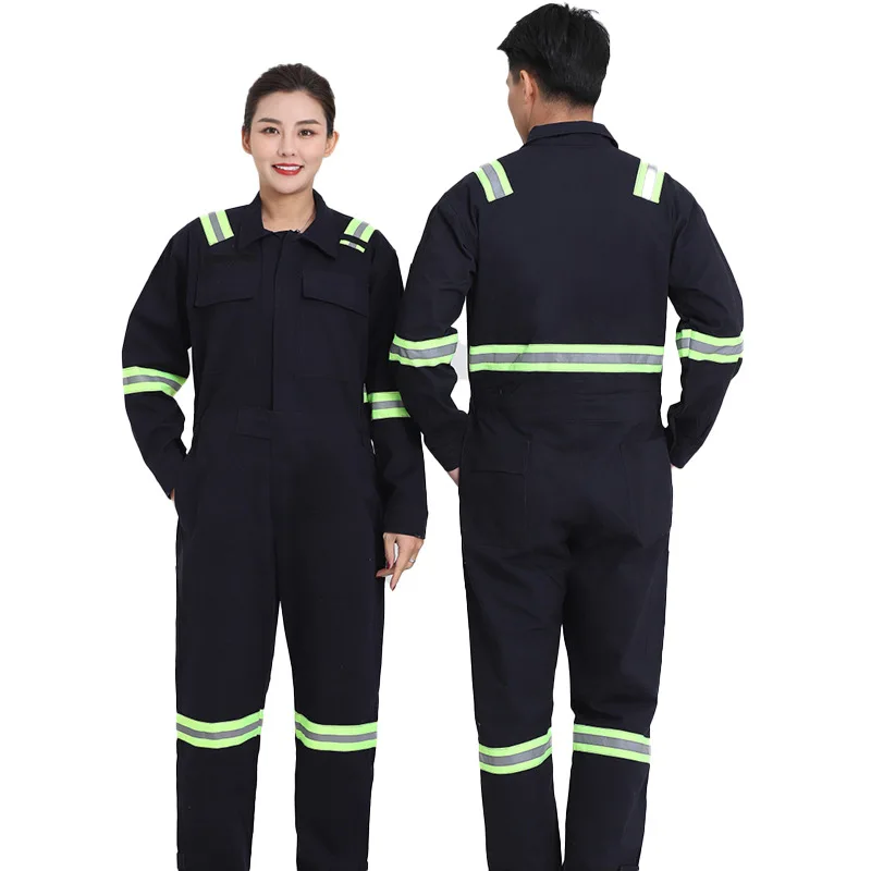 Spring Autumn Cotton Labor Protection Dustproof Mechanic Long Sleeve Overalls Factory Workshop Jumpsuit