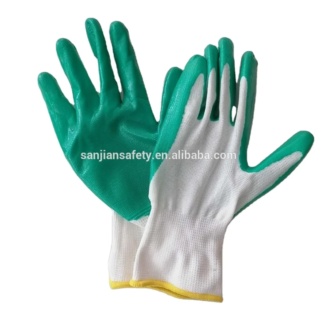 Custom Logo Sandy Nitrile Cut Resistant Glove Top Quality Coated Oil Resistant Waterproof Nitrile Garden Gloves