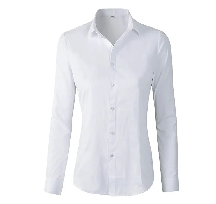 2023 Best sale pure color long sleeve shirts for women  top blouses modest blouses & shirts accept custom logo