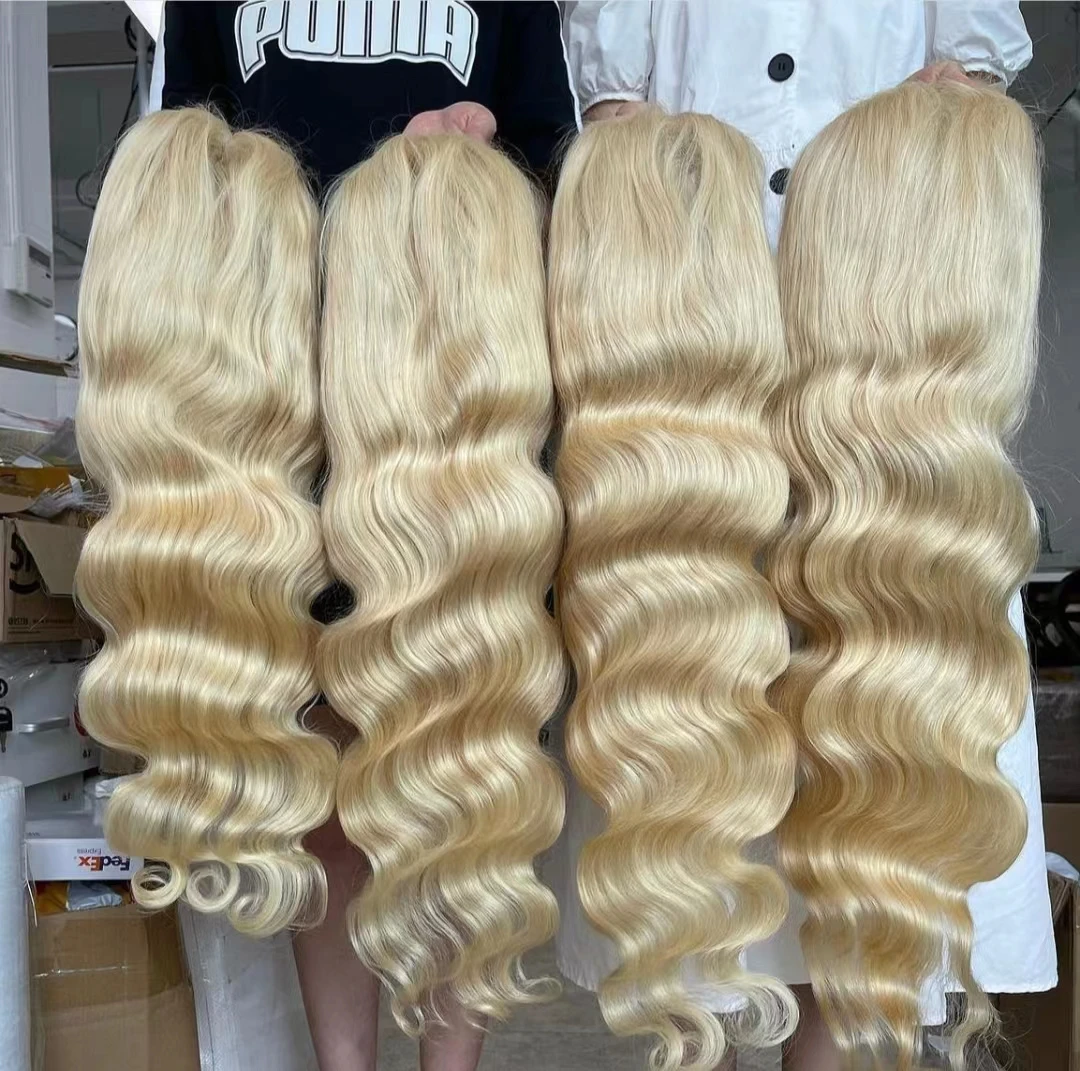 613 HD Human Hair Lace Wig, 13x4 13x6 613 Virgin Lace Front Wig,Wholesale Platinum Blonde 613 Transparent full Lace Frontal Wig