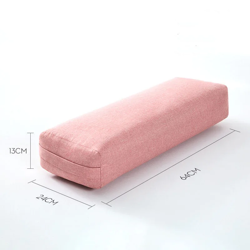 Eco-Friendly Yoga Bolster Pillow , Yoga Cushion Rectangular Support with Removable Cover, Machine Washable & Carry Handle
