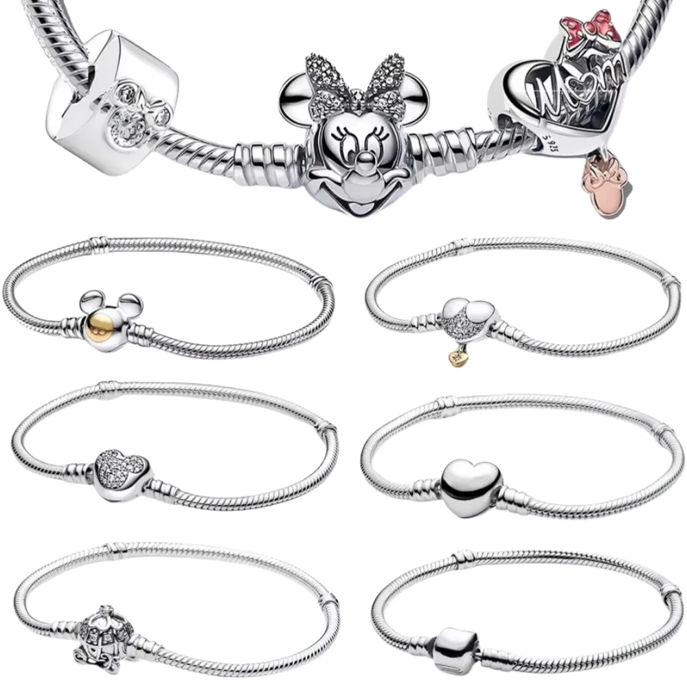 Оригинальный Новый iPandoraer цепочка со змеиным сердцем кулон 925 серебряный браслет продвинутые прекрасные ювелирные изделия подарок подруге