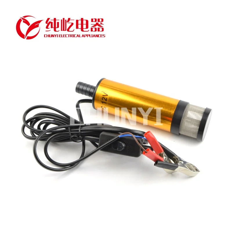 DC12V38mm/51mm Diesel Water Oil Fuel Transfer Pump Car Truck Camping Submersible Connection To BatteryElectrical Immersion Pump