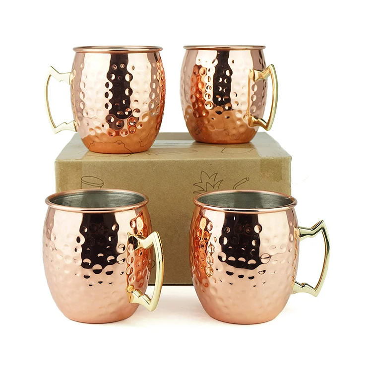 luxury Stainless Steel Custom Cups with Logo Package Multi-Size 19.5 Ounces Copper Moscow Mule Mug