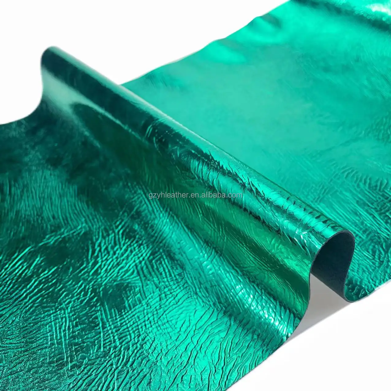 0.8mm gorgeous metallic water ripple TPU foiled synthetic faux pu leather for bags shoes belts decoration