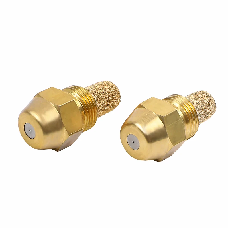 Diesel heavy fuel burner misting brass oil nozzle with hollow solid semi full cone spray pattern
