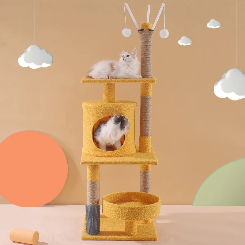 Многоуровневая кошечка конфорка King Cat с уютными перьями стабильная башня площадка для игр домашних животных большая