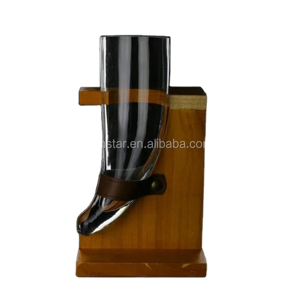 Hand Blown Professional Supply Personalized Horn Shape Beer Glass