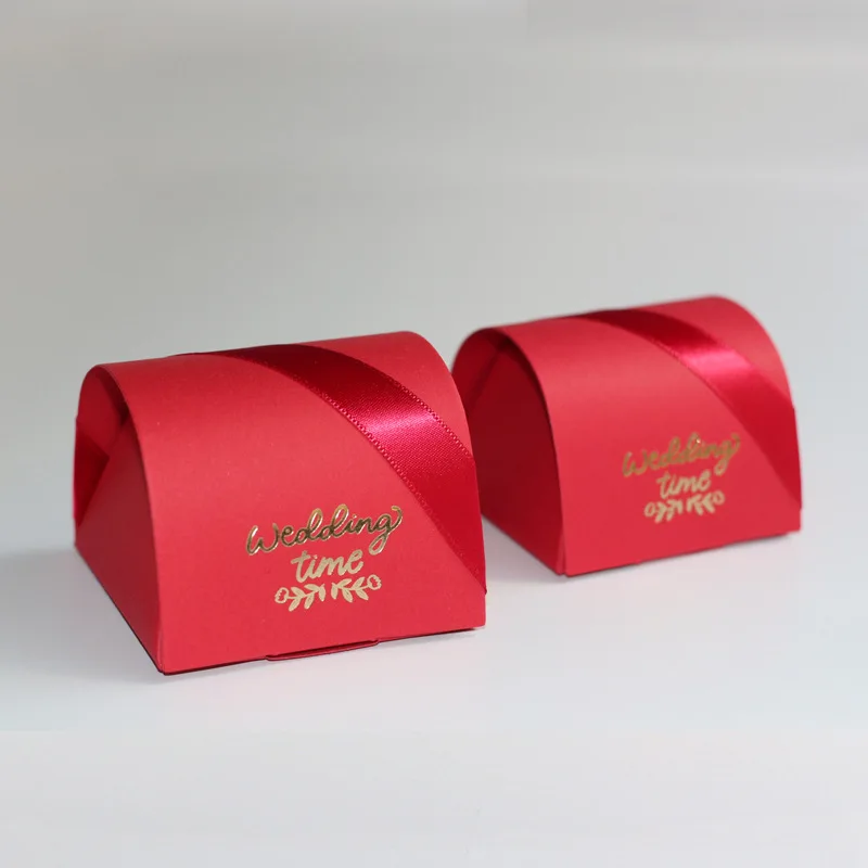 red color wedding candy box wedding sugar box with hand gift candy packaging box