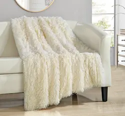 Super Soft Long Shaggy Chic Fuzzy Fur Solid throw
