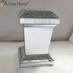 Vxin Mirror WXF-725 Modern Rectangle Diamond mirrored Side Table 3d mirror end table for living room