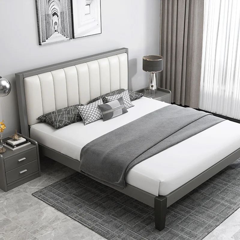 
New design bedroom furniture easy to assemble white strong elegant luxury bed panels wide wooden carved high headboard bed 