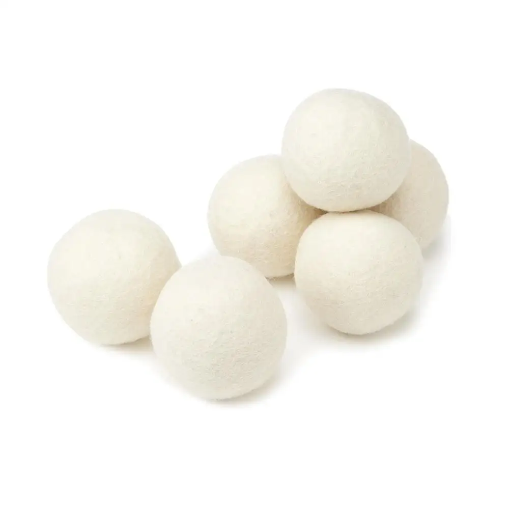 6 pack quick dry new zealand wool felt dryer balls for