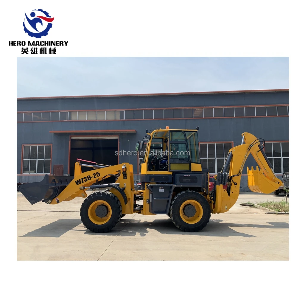 Small size backhoe loader WZ30-25 wheel backhoe loader dubai 7000kg