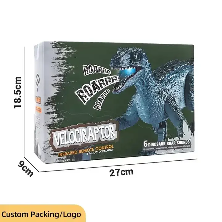 2024 HOT SALE Kids Infrared Remote Control Dinosaur Walking RC Robot Dinosaur with Realistic Sound Walking Dinosaur Velociraptor