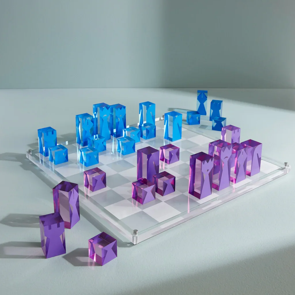 Colorful and transparent customizable crystal chess set luxury acrylic chess game set for professionals